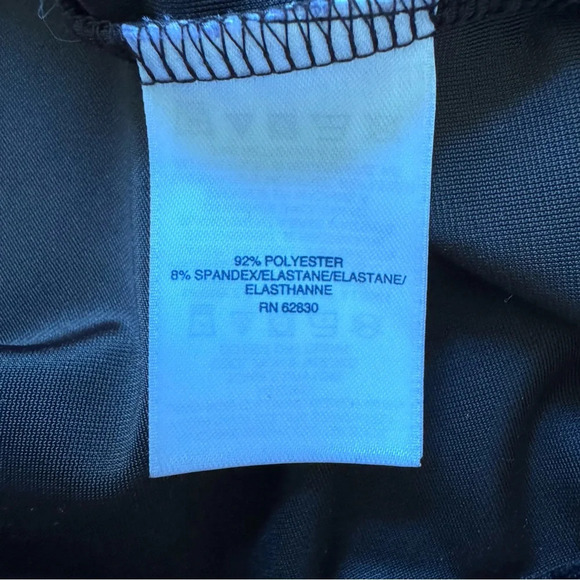 Land’s End Black Velour Mini Dress Tunic Straight V-neck 3/4 Sleeve 1X ( 16-18W) - Picture 9 of 9